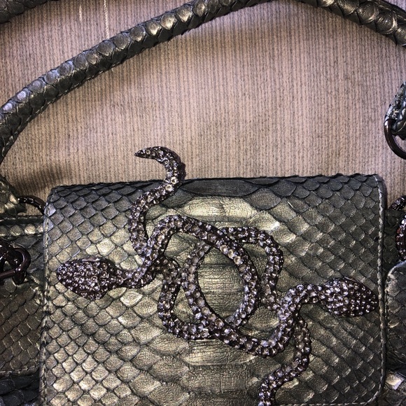 Clara Kasavina Gray Gonzalez Python satchel crossbody bag - Picture 4 of 13